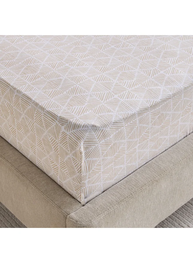 هوم بوكس ملاءة سرير مزدوجة قطن مطبوعة Madison Burnley - 120x200+30 سم