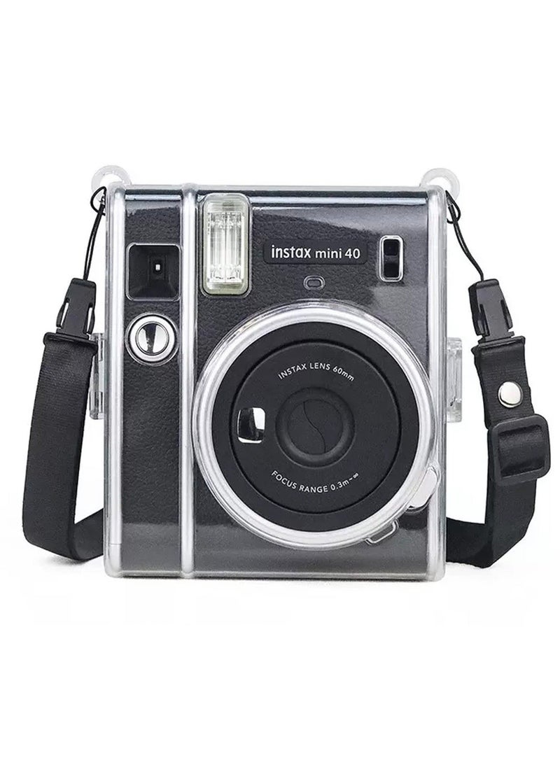 Generic Ransparent Case, Crystal Hard PVC Clear Case with Shoulder Strap, Protective Case Clear Compatible with Fujifilm Instax Mini 40 Instant Camera/Polaroid Mini 40 Camera  - Image 2