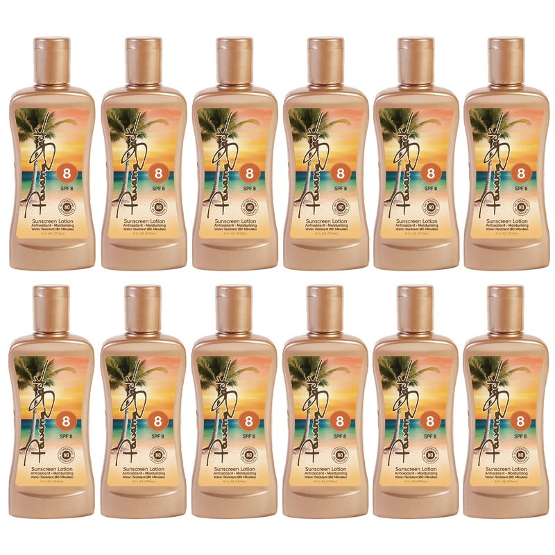 Panama Jack Sunscreen Tanning Lotion  SPF 8 PABA Paraben Gluten  Cruelty Free Antioxidant Moisturizing Formula 6 FL OZ Pack of 12