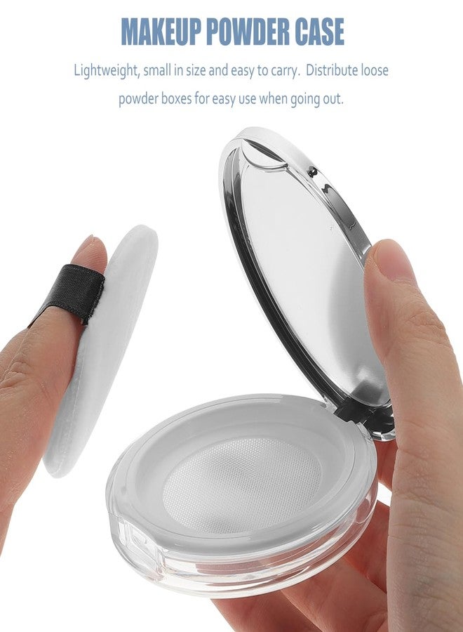 Beaupretty 2PCS Empty Powder Compact Plastic DIY Makeup Loose Powder Case with Puff and Elasticated Net Sifter for Travel Outside Home - Image 4