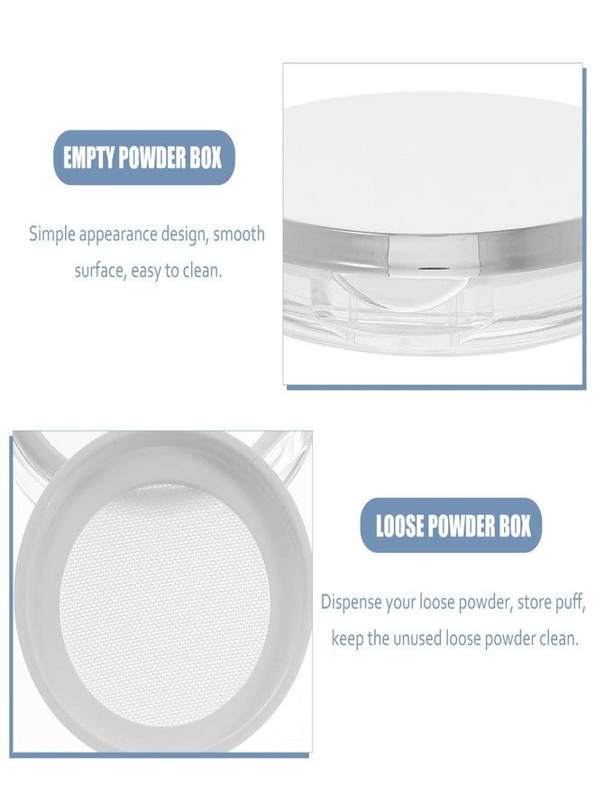 Beaupretty 2PCS Empty Powder Compact Plastic DIY Makeup Loose Powder Case with Puff and Elasticated Net Sifter for Travel Outside Home - Image 3