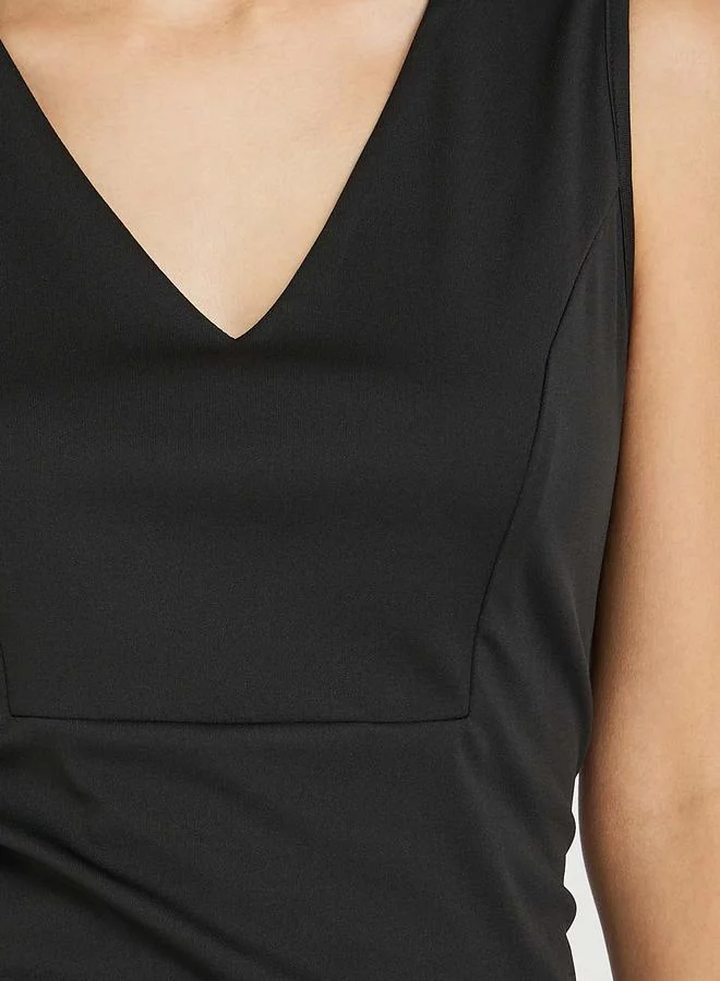 Take Two Take Two Solid Sleeveless V-Neck Maxi Dress