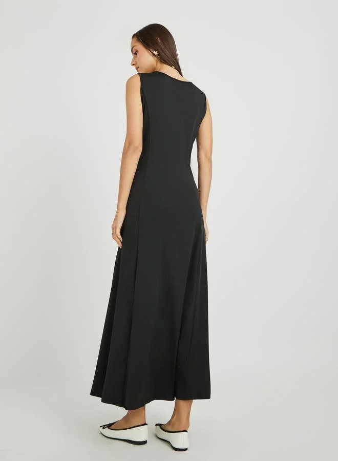 Take Two Take Two Solid Sleeveless V-Neck Maxi Dress