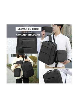 Laptop Backpack 15" Travel Business Work Bag Water Resistant Daypack with USB Charging Port Black - view 5