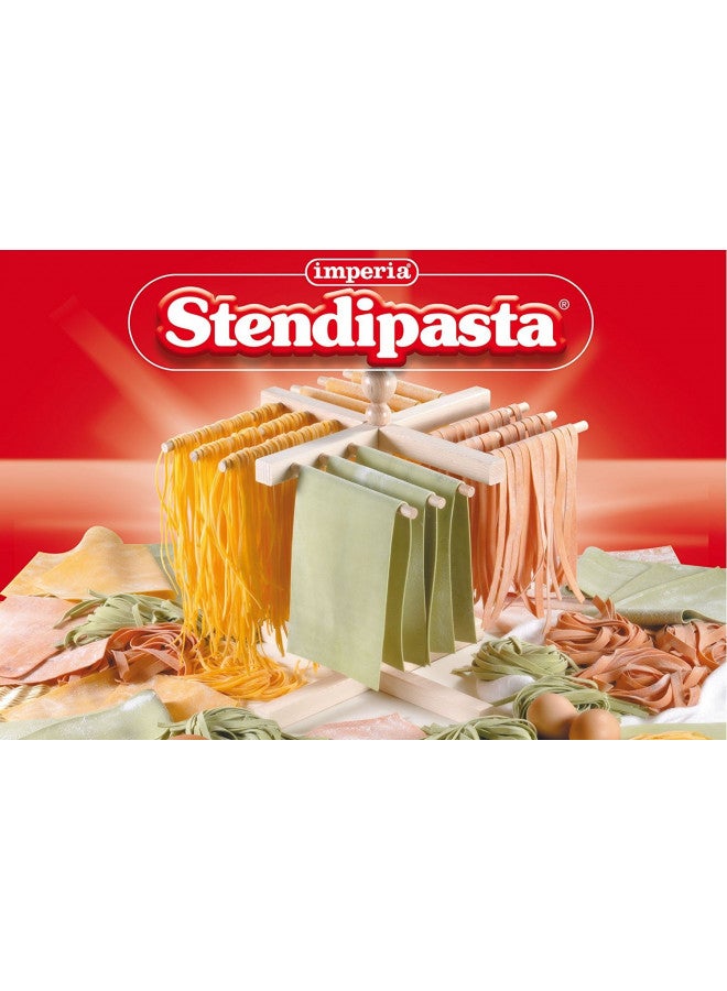 CucinaPro حامل تجفيف المعكرونة من إمبيريا - يحمل 1 رطل من المعكرونة - مصنوع في إيطاليا من خشب الزان الإيطالي - ملحق أساسي للمطبخ يتناسب مع صانعي المعكرونة والآلات، مدمج ويجف بسرعة - Image 5