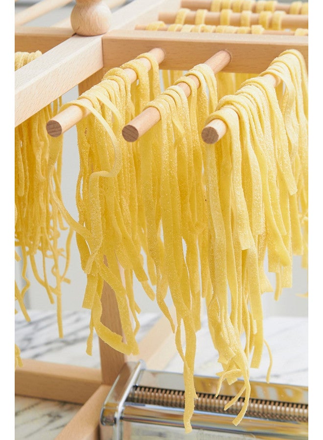 CucinaPro حامل تجفيف المعكرونة من إمبيريا - يحمل 1 رطل من المعكرونة - مصنوع في إيطاليا من خشب الزان الإيطالي - ملحق أساسي للمطبخ يتناسب مع صانعي المعكرونة والآلات، مدمج ويجف بسرعة - Image 3