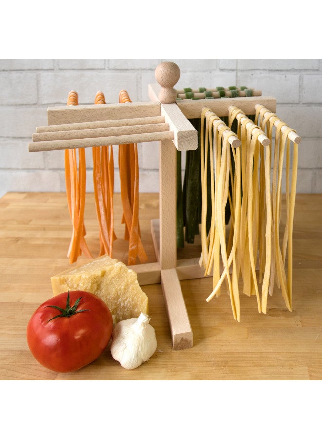 CucinaPro حامل تجفيف المعكرونة من إمبيريا - يحمل 1 رطل من المعكرونة - مصنوع في إيطاليا من خشب الزان الإيطالي - ملحق أساسي للمطبخ يتناسب مع صانعي المعكرونة والآلات، مدمج ويجف بسرعة - Image 2