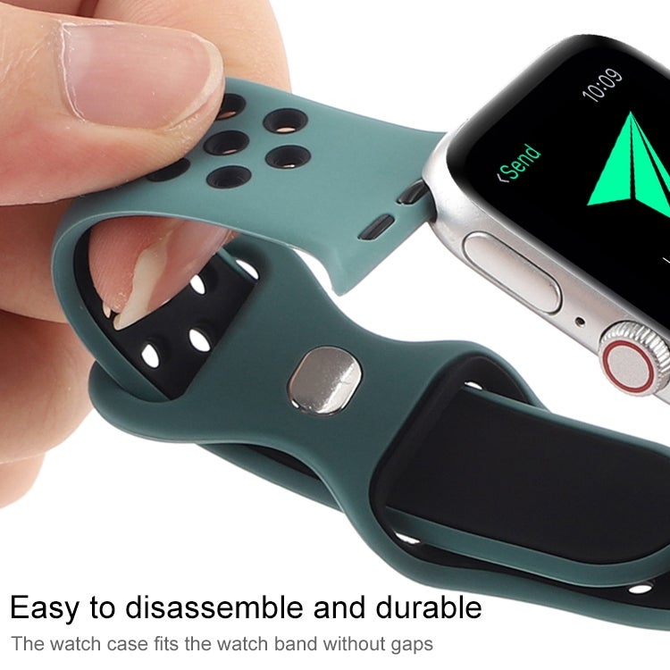 إيروريكس سوار ساعة سيليكون سائل ثنائي اللون بمشبك فراشة لساعة Apple Watch Ultra 49 مم وWatch Ultra 2 49 مم / Series 9 و8 و7 45 مم / Se 3 وSe 2 و6 وSe و5 و4 44 مم / 3 و2 و1 42 مم (رمادي غامق + أسود) - Image 5