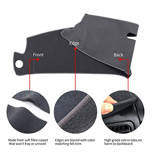 HanLanKa Dash Cover Custom Fit for 1997-2000 Chevy Chevrolet/GMC C1500 C2500 C3500 K1500 K2500 K3500, 1997-1999 GMC Yukon/Chevy Tahoe, 1999-2000 Cadillac Escalade,Dashboard Cover Mat Pad (Gray) - Image 4