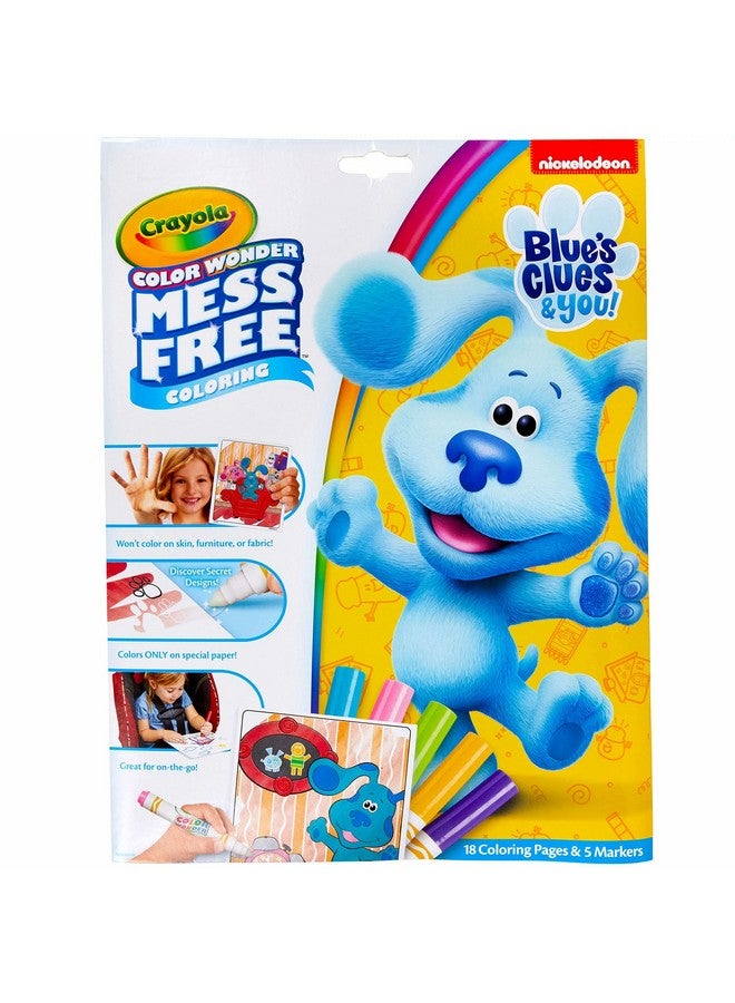 Crayola Blues Clues Color Wonder, 18 Mess Free Coloring Pages & 5 No Mess Markers, Gift for Kids - Image 1