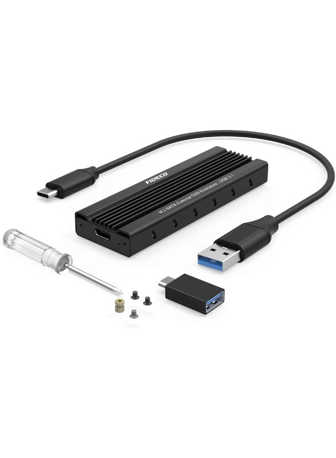 FIDECO USB 3.1 Gen 2 M.2 SATA NGFF SSD Enclosure M203CS, 10Gbps External SSD Case - Image 4