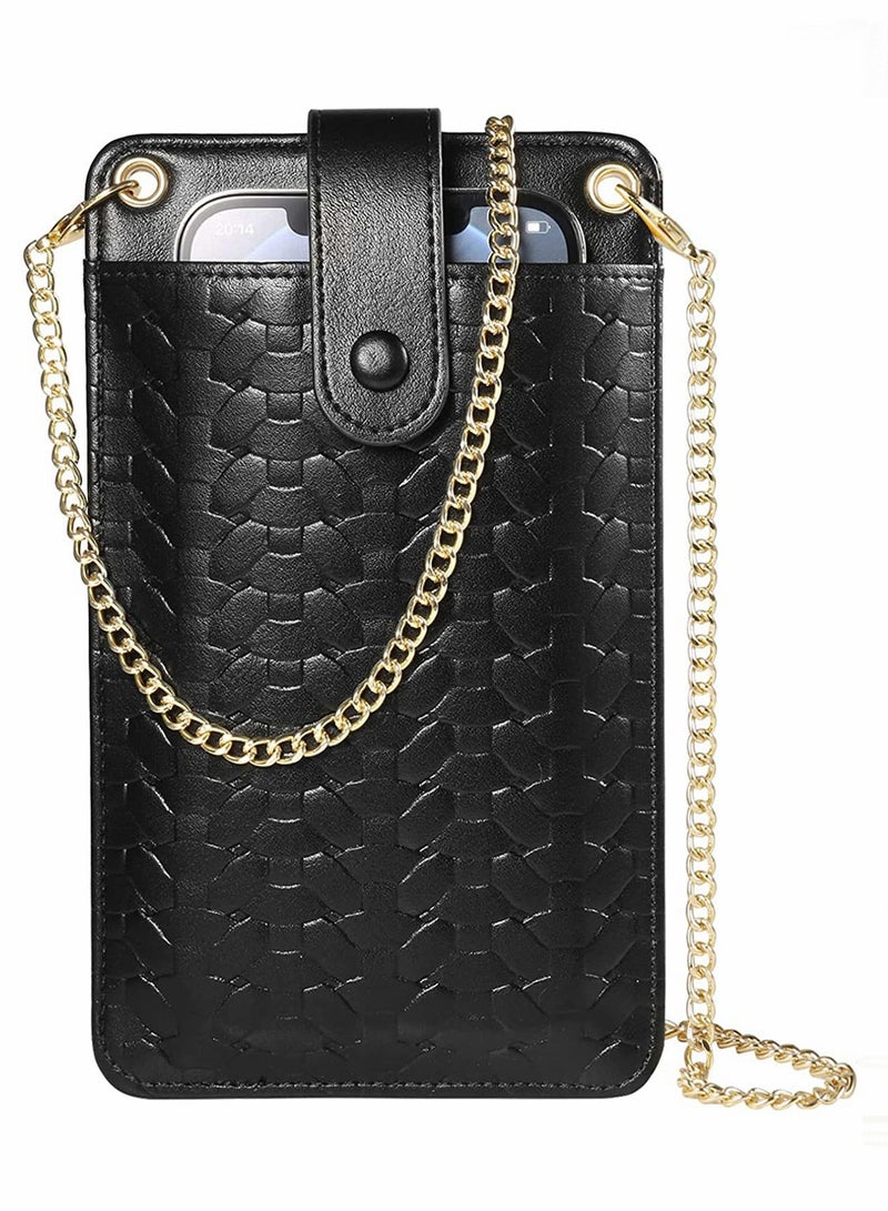 KASTWAVE Handbags, Cell Phone Purse, Wallet Small Crossbody Bags, Mini Shoulder Bag, with Card Slot, for iPhone 13 Pro, for Max Galaxy S22 Ultra (Black) - Image 1