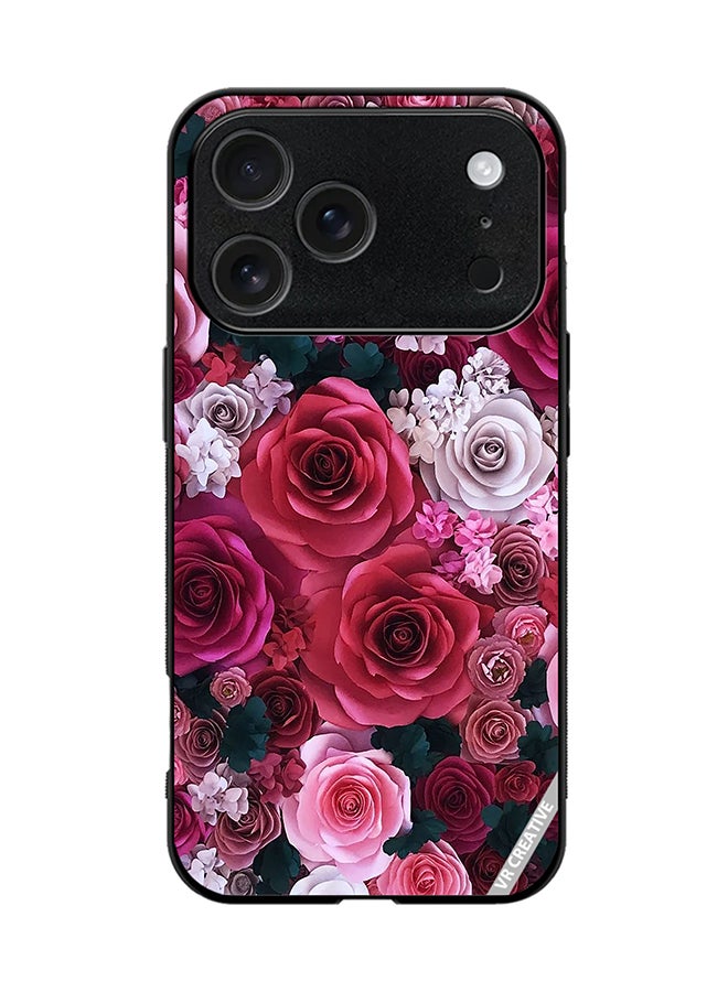 VR CREATIVE Protective Case Cover For Apple iPhone 17 Pro Rose Flower Design Multicolour