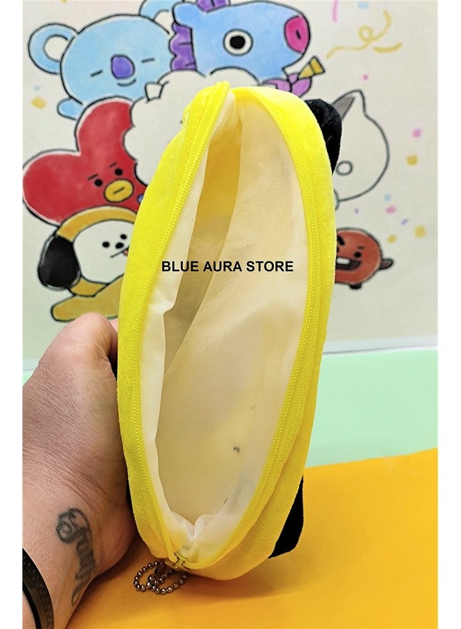 Blue Aura BTS Pouch Chimmy Soft Plush Stuffed Cute Pencil Case Pouch Pen Pouch Cosmetic Bag Travel Pouch Multicolor (Chimmy)