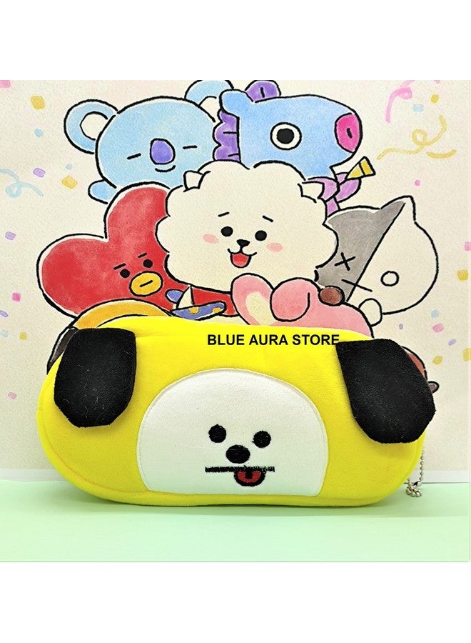 Blue Aura BTS Pouch Chimmy Soft Plush Stuffed Cute Pencil Case Pouch Pen Pouch Cosmetic Bag Travel Pouch Multicolor (Chimmy)