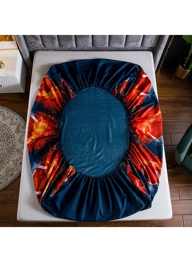 NIBEMINENT 4-Piece 3D Printed Fitted and Bed Sheet with Pillowcase polyester Multicolour 45.00 x 8.00 35.00cm - Image 2