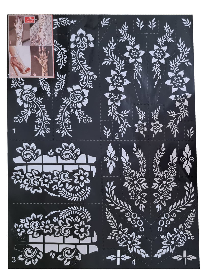 Generic Henna Designs Large Size Mould Stickers for Hand and Feet  - Image 1