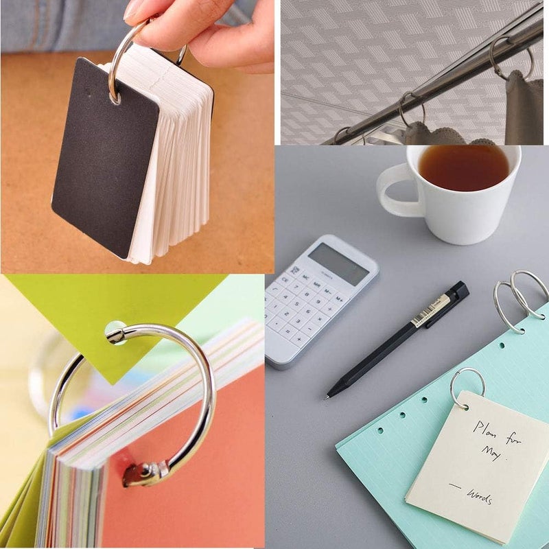 OZXTYO Loose Leaf Binder Ring 2 Inch, 8 Pack, Nickel Plated Steel Binder Rings,Silver, for School, Home, or Office,Book Rings, Metal Rings for Index Cards, Rings for Flash Cards, Paper Rings - Image 4