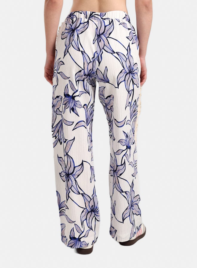 Carina Floral Pants with Fringe Detail - Image 3