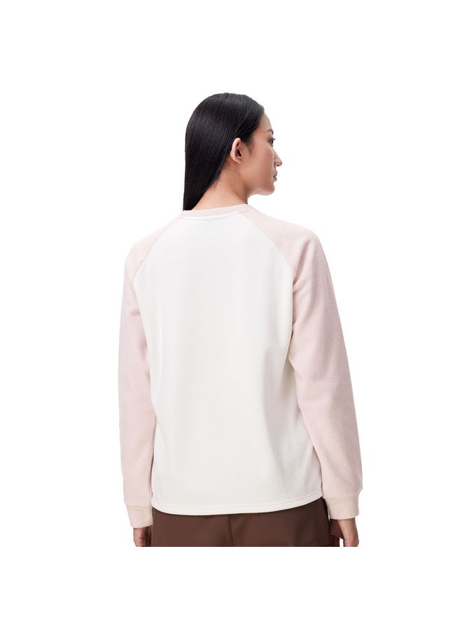 camel Women's Outdoor Fleece Base Layer Shirt, Windproof Plush Fleece Warm Top, Round Neck Fleece Jacket, Pullover Fleece Coat - Image 3