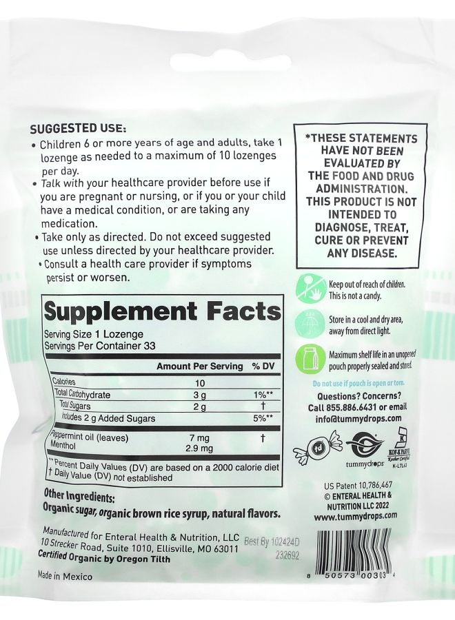 TUMMYDROPS Natural Peppermint 33 Lozenges - Image 2