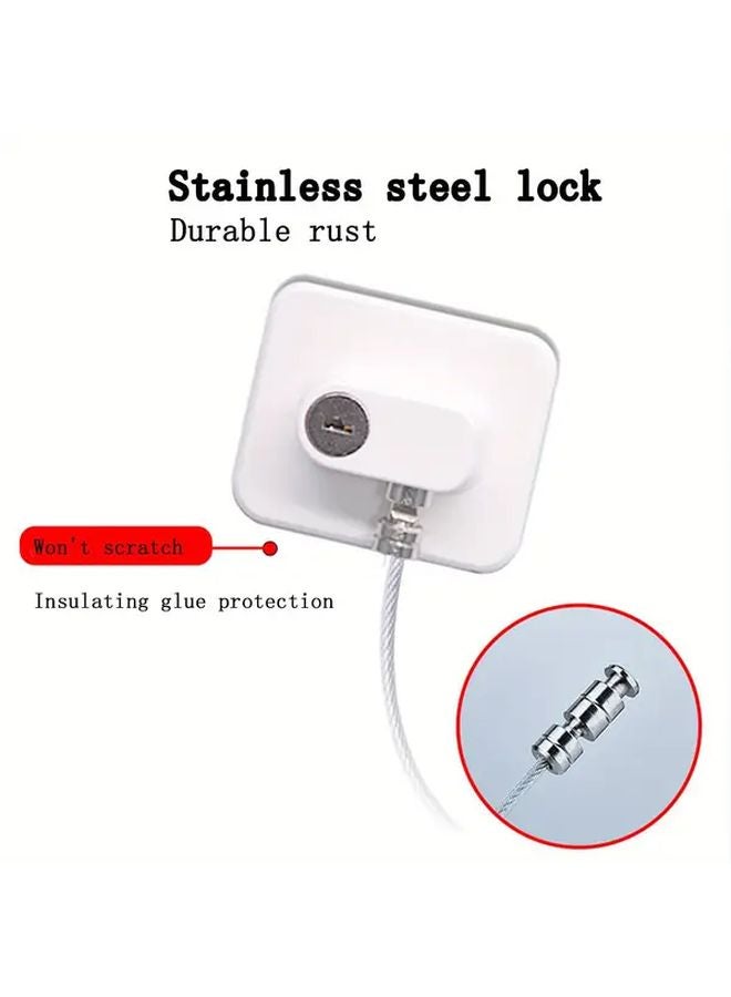 1pc High Rise Window Sliding Door Safety Lock No Punching Easy Install Plastic Metal - Image 4