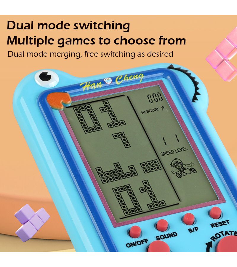 Blue Retro Handheld Brick Game Console Multiple Colors Holiday Gift Not Include Batteries - Image 3