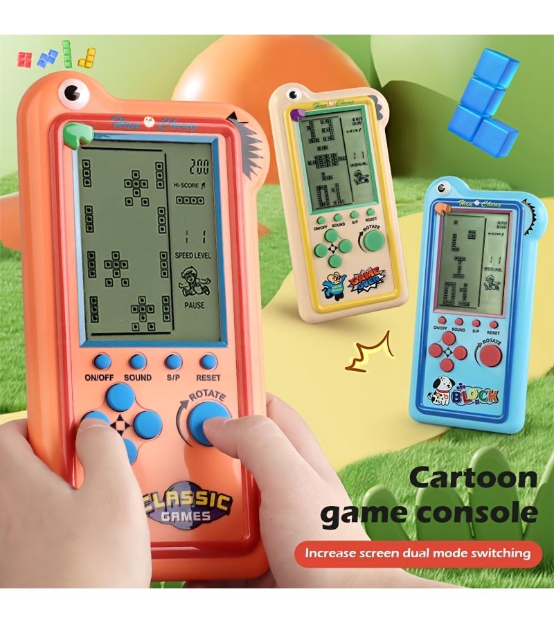Blue Retro Handheld Brick Game Console Multiple Colors Holiday Gift Not Include Batteries - Image 1