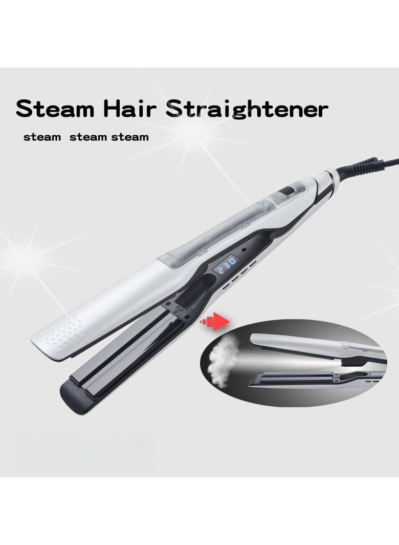 Electric Steam Hair Straightener, Spray, Straightening and Curling Dual-purpose Without Damaging Hairpin, LCD Display, Detachable Water Tank, Auto Shut-off After 1 Hour - Image 2