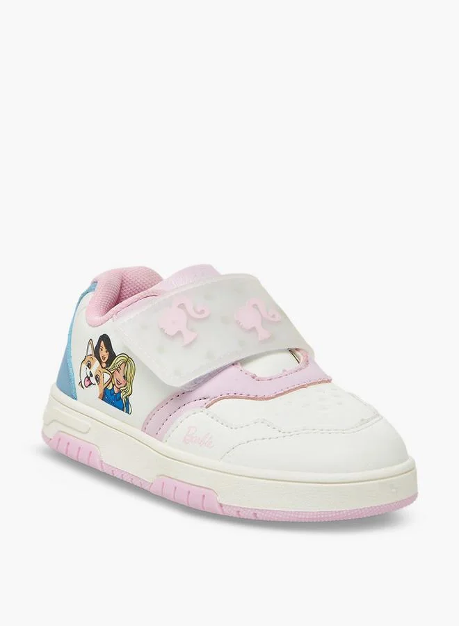 Barbie Girls Printed Hook & Loop Sneakers