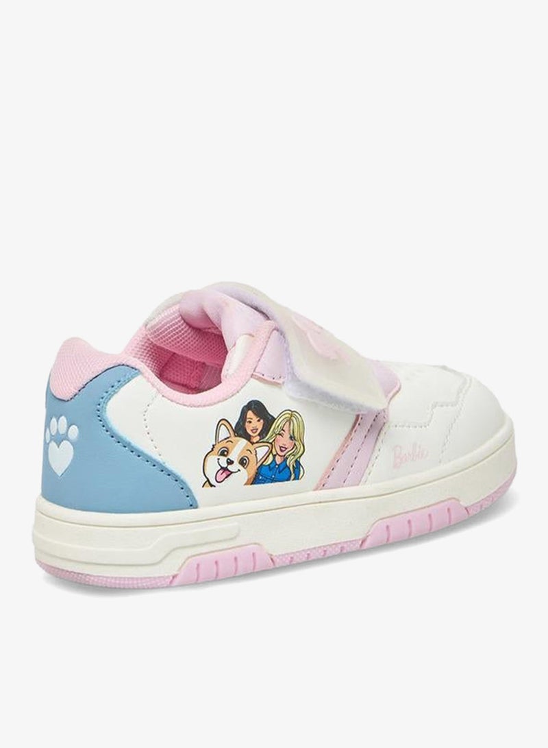 Barbie Girls Printed Hook & Loop School Sneakers - Image 1