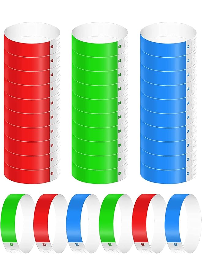 إيروريكس أساور ورقية للمناسبات، أساور نيون ملونة، 300 قطعة، أساور يد مقاومة للماء للحفلات والنوادي، أساور لاصقة خفيفة الوزن للحفلات الموسيقية - Image 1