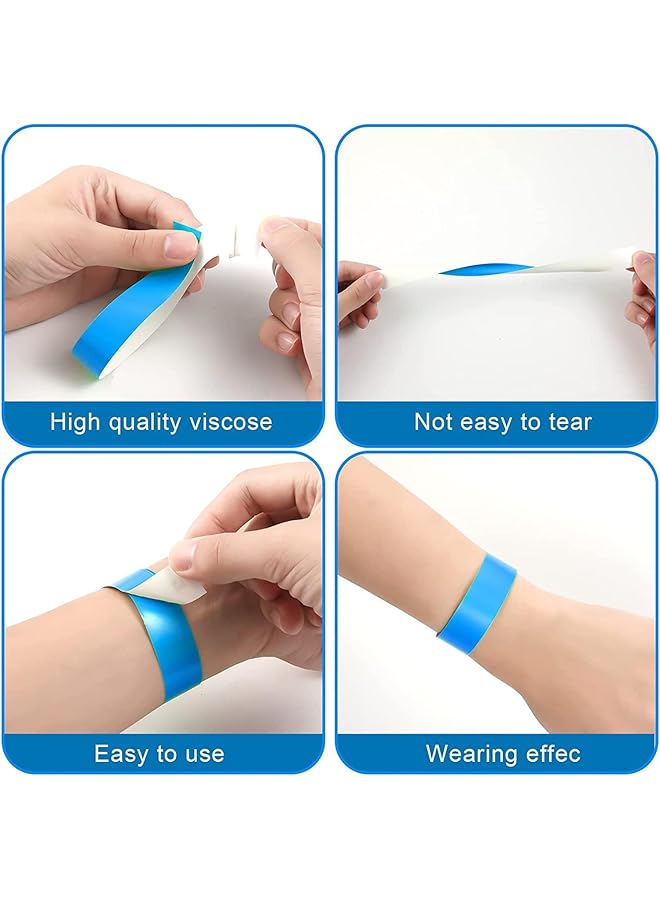 إيروريكس أساور ورقية للمناسبات، أساور نيون ملونة، 300 قطعة، أساور يد مقاومة للماء للحفلات والنوادي، أساور لاصقة خفيفة الوزن للحفلات الموسيقية - Image 4