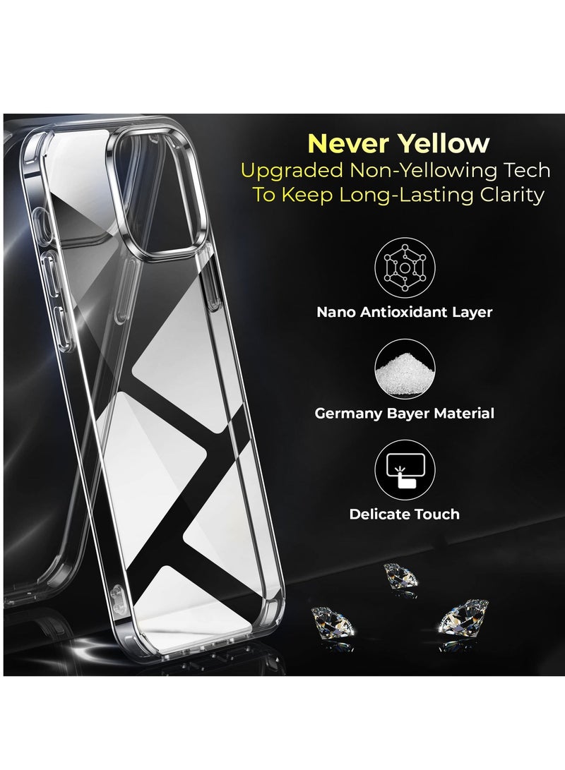 برايميت Transparent Crystal Clear iPhone 15 Case 6.1 inch - Shockproof Curved Edges apple iphone 15 case HD Clear Anti Scratch - Image 2