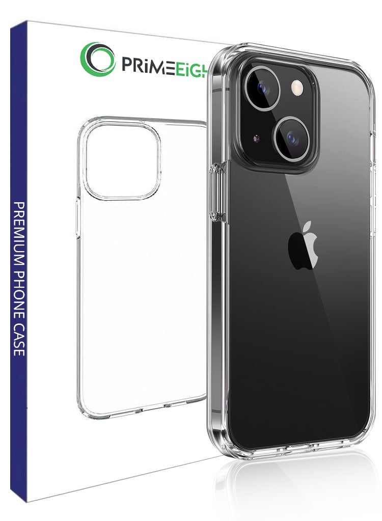 برايميت Transparent Crystal Clear iPhone 15 Case 6.1 inch - Shockproof Curved Edges apple iphone 15 case HD Clear Anti Scratch - Image 1