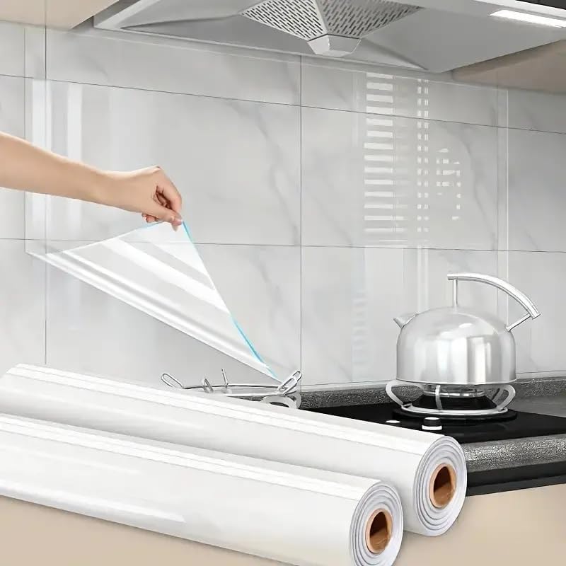 LIVECOOL Transparent Contact Paper Solid Vinyl Clear Glossy Self-Adhesive Film Cover Removable Protective Film Transparent Liners Drawers Kitchen Cabinets Desks Fridge (17x78 Inch, Clear Transparent) - Image 3