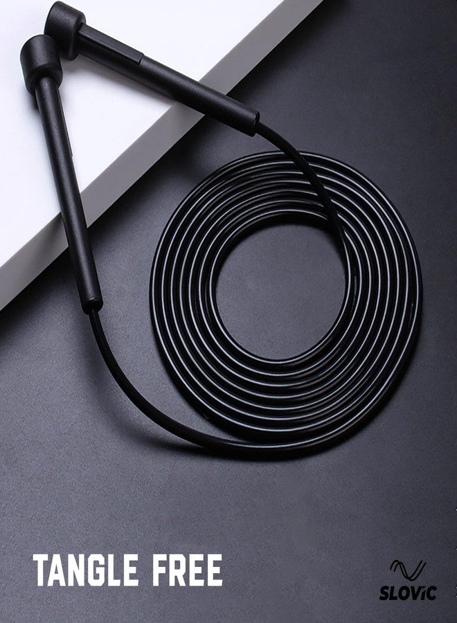 Slovic Adjustable Skipping Rope | Tangle Free Jumping Rope | Gym Equipment | Jump Rope for Workouts, CrossFit | Memory Foam Handles for Women, Men & Kids - Image 2