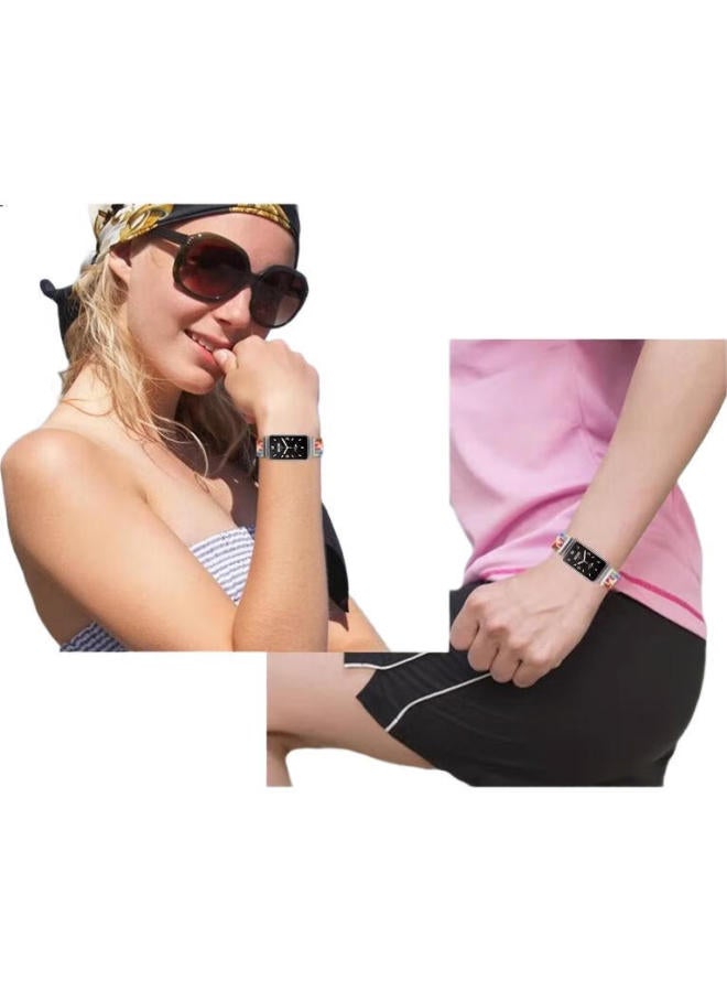 Bkayp Nylon Wristband For Xiaomi Mi Band 8 Pro, Sport Woven Strap With Loop Buckle, Elastic Replacement Band For Xiaomi Mi Band 8 Pro/Redmi 4 [Denim Blue] - Image 3