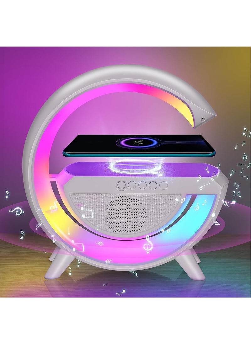 DubaiGallery - BT2301 big G ambient lamp Bluetooth speaker wireless charging colorful - Image 1