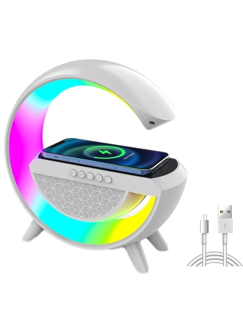 DubaiGallery - BT2301 big G ambient lamp Bluetooth speaker wireless charging colorful - Image 1