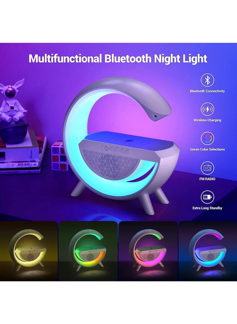 DubaiGallery - BT2301 big G ambient lamp Bluetooth speaker wireless charging colorful - Image 1