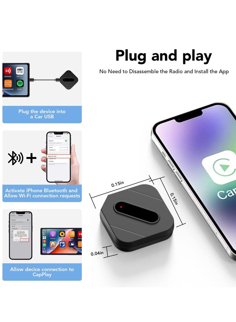 SYOSI 2023 Upgrade Carplay Wireless Adapter, Wireless Carplay Adapter Dongle for iPhone, Carplay Adapter Bluetooth 5.8GHz WiFi, Wireless CarPlay Dongle Adapter Supports iOS 10-16 Plug & Play - Image 5