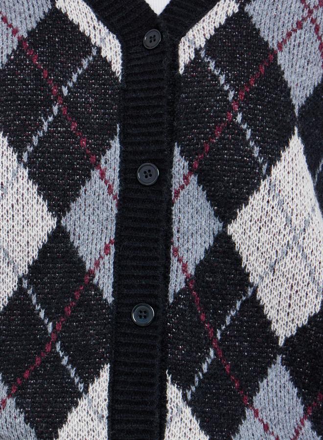 ستايلي كارديجان طويل واسع بنقشة أرجيل - Image 4