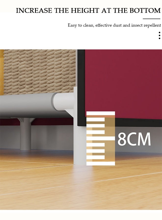 DUNISO Fabric Wardrobe, Foldable Closet With Hanging Rail, Fabric Wardrobe with Clothes Rail, Clothes Storage, Non Woven Fabrics Cabinet, Clothes Rack for Bags, Toys, Shoes, Living Room, Bedroom, Cloakroom - Image 3