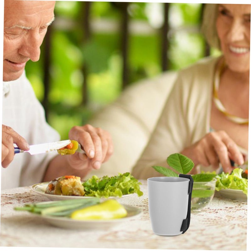 Elderly Drinking Cup With Hand Strap Cuff And Swallow Lid For Easy Brushing - Image 5
