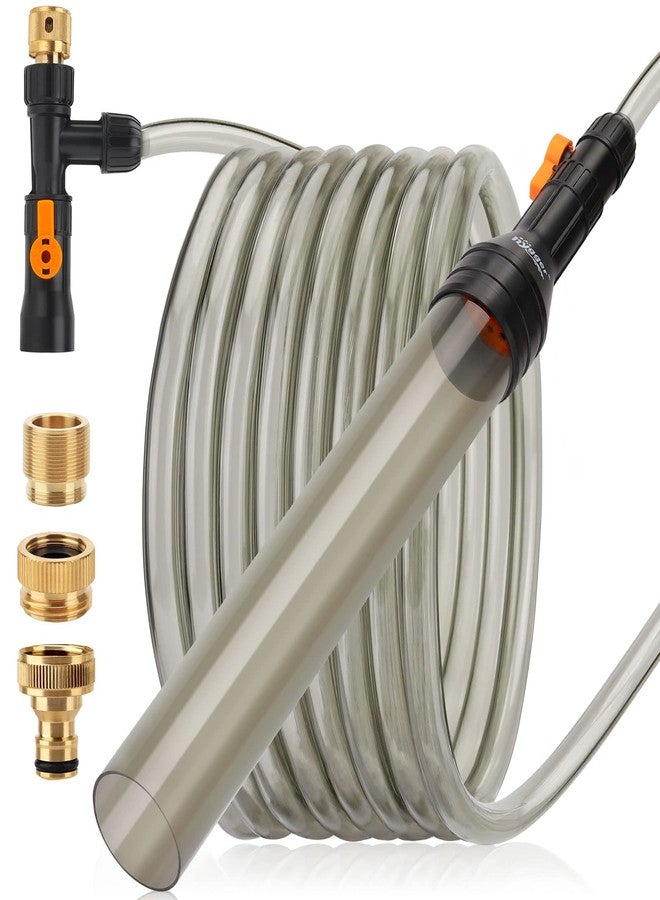 hygger Upgrade Aquarium Water Changer Kit, Semi-Automatic Fish Tank Gravel Cleaner, with 25 FT Water Hose, Flow Control Valve - Image 1