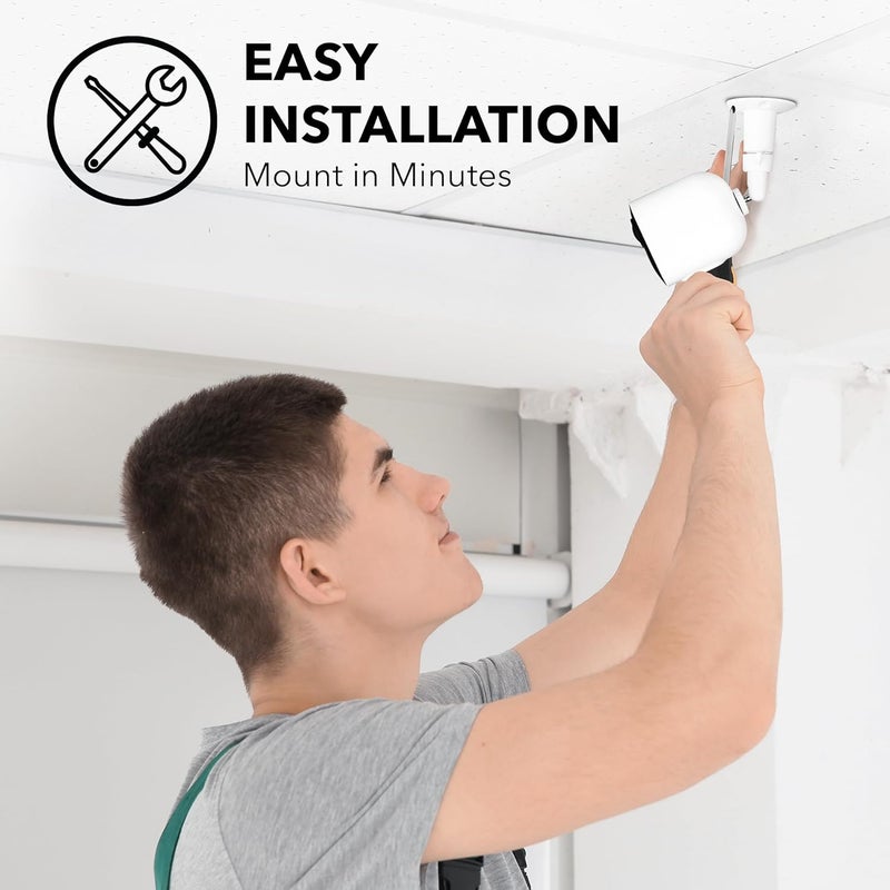 Wasserstein Adjustable Indoor/Outdoor Security Metal Wall Mount Compatible with Arlo Pro/Pro 2/Pro 3/Pro 4/Ultra/Ultra 2 & Others - Ring Stick Up Cam Battery, eufyCam E/2C, Wyze Cam Outdoor/Pan (2 Pack, White) - Image 5