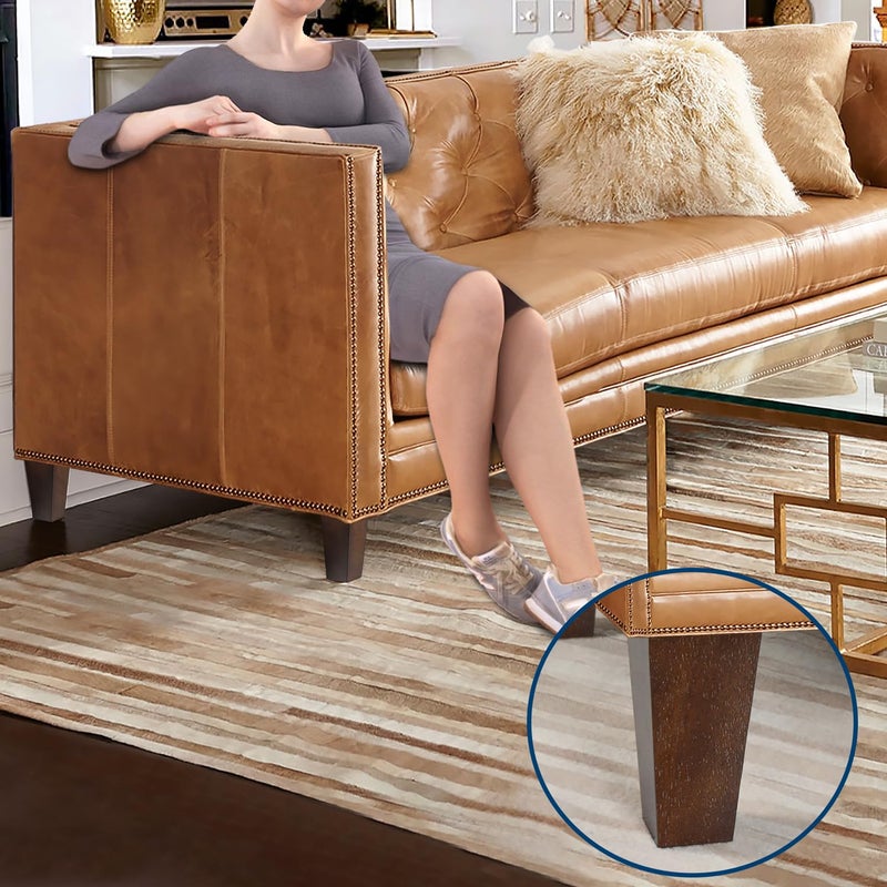 AORYVIC 6 inch Sofa Legs Wood Furniture Legs Pack of 4 Pyramid Couch Legs Mid-Century Modern Brown Replacement Legs for Chair Recliner - Image 4