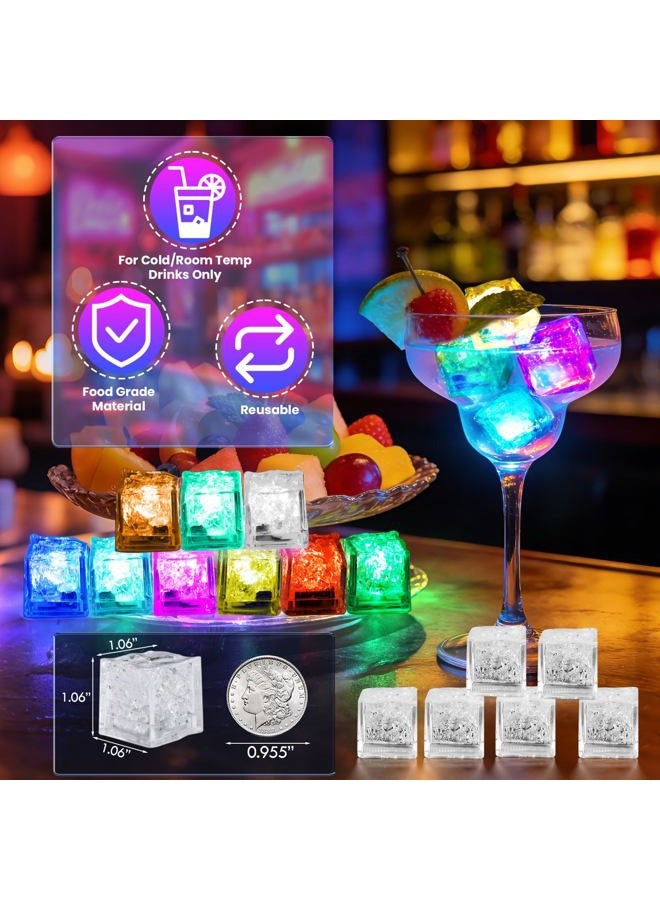 TRUSBER Light Up Ice Cubes, Multicolor Led Ice Cubes for Drinks with Changing Lights, Waterproof Reusable Glowing Flashing Ice Cube for Club Bar Party Wedding Decoration (12) - Image 4