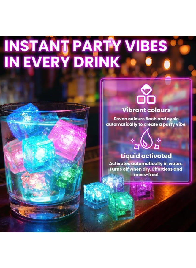 TRUSBER Light Up Ice Cubes, Multicolor Led Ice Cubes for Drinks with Changing Lights, Waterproof Reusable Glowing Flashing Ice Cube for Club Bar Party Wedding Decoration (12) - Image 2